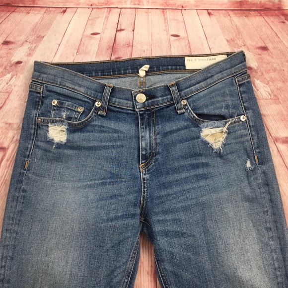 🐞Rag&Bone DASH Distressed Slouchy Jean in Wembly Size 26x28” - Picture 10 of 13